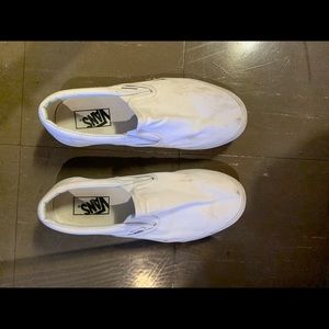 Womens white slip on vans size 9